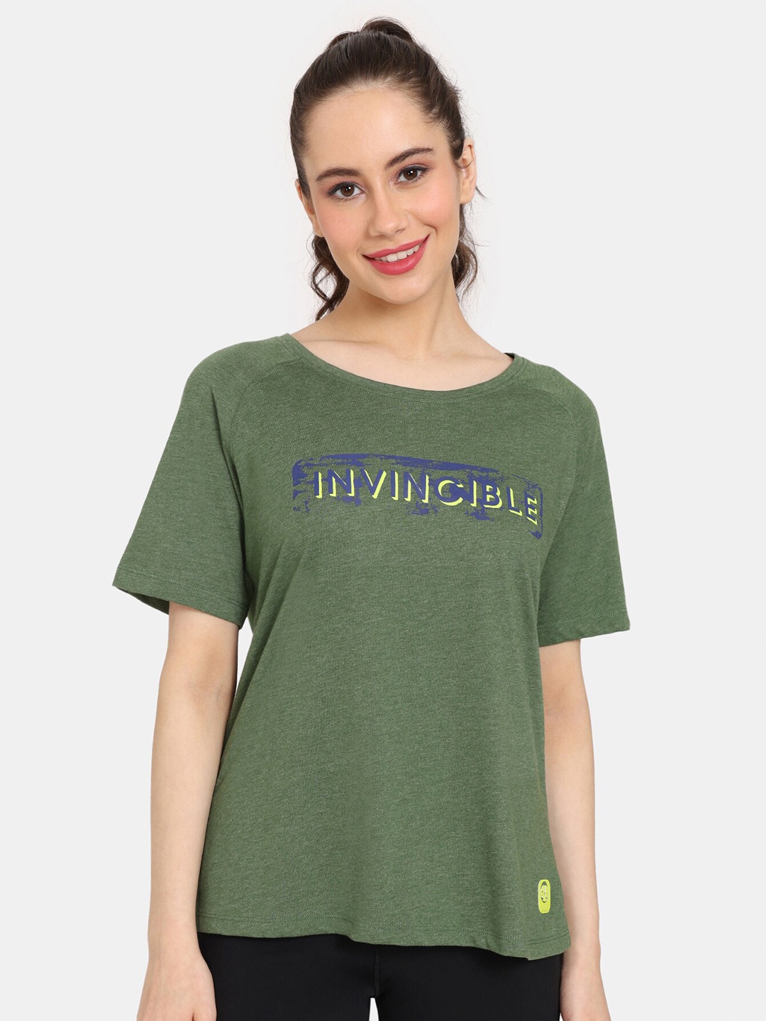

Rosaline by Zivame Typography Printed Round Neck T-shirt, Green