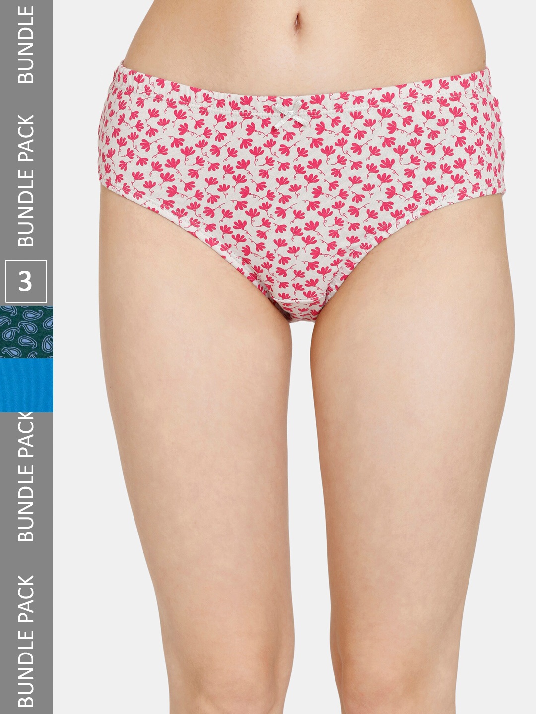 

Rosaline by Zivame Women Pack Of 3 Pure Cotton Hipster Briefs, Green