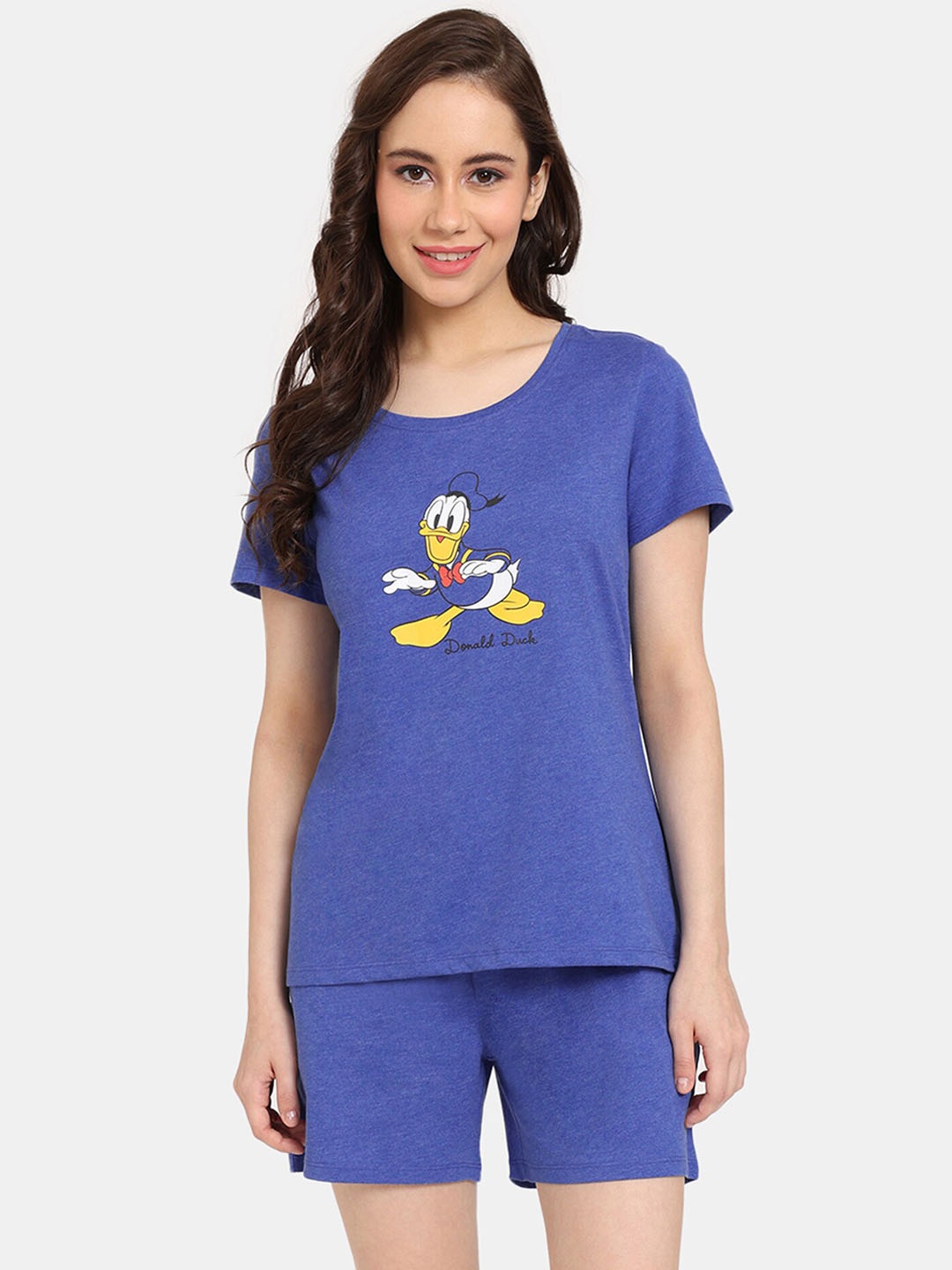 

Rosaline by Zivame Donald Duck Printed Night Suit, Blue