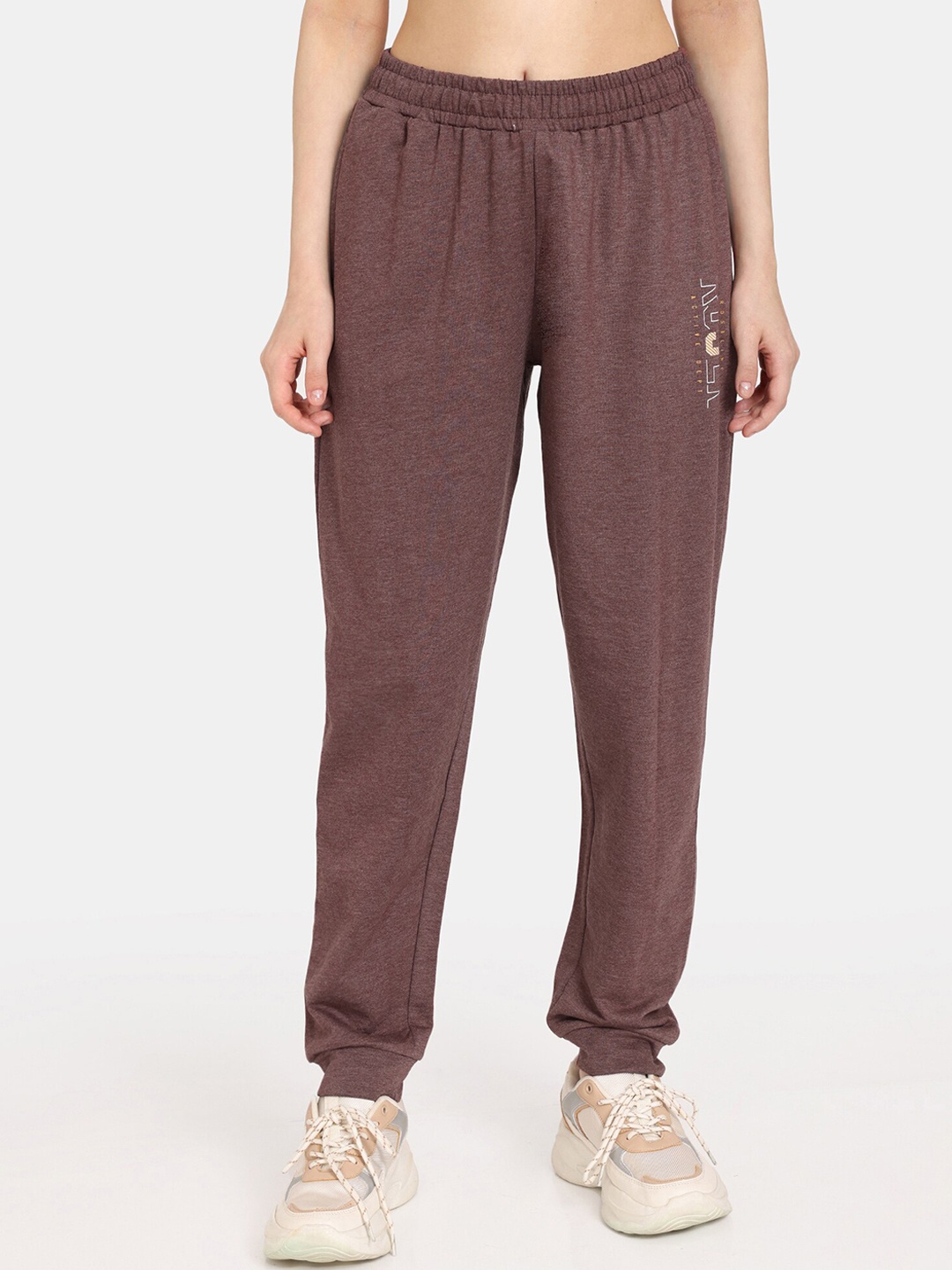 

Rosaline by Zivame Women Relaxed Fit Cotton Joggers, Brown