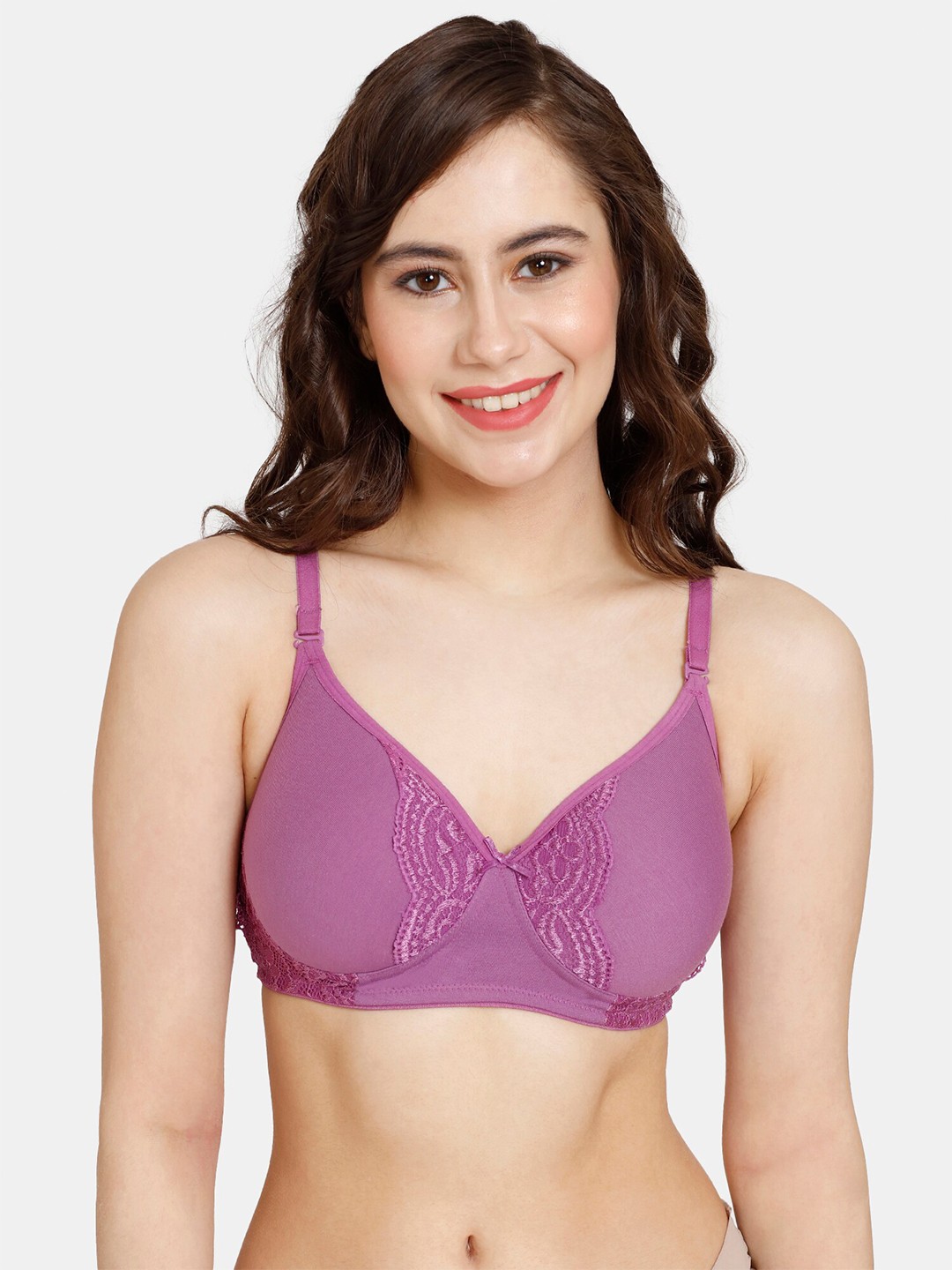 

Rosaline by Zivame Half Coverage Lightly Padded All Day Comfort Seamless T-Shirt Bra, Purple