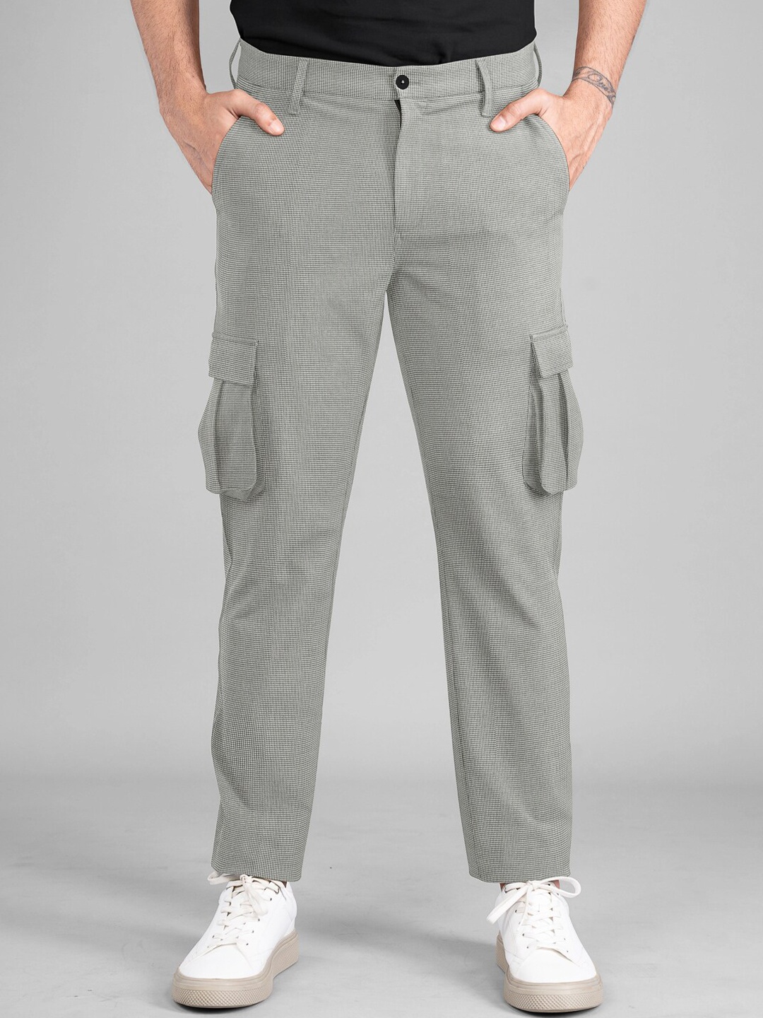

The Pant Project Men Self Designed Tailored Mid Rise Cargos, Grey