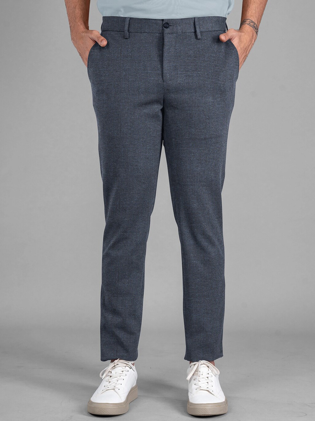 

The Pant Project Men Tailored Slim Fit Wrinkle Free Trousers, Grey