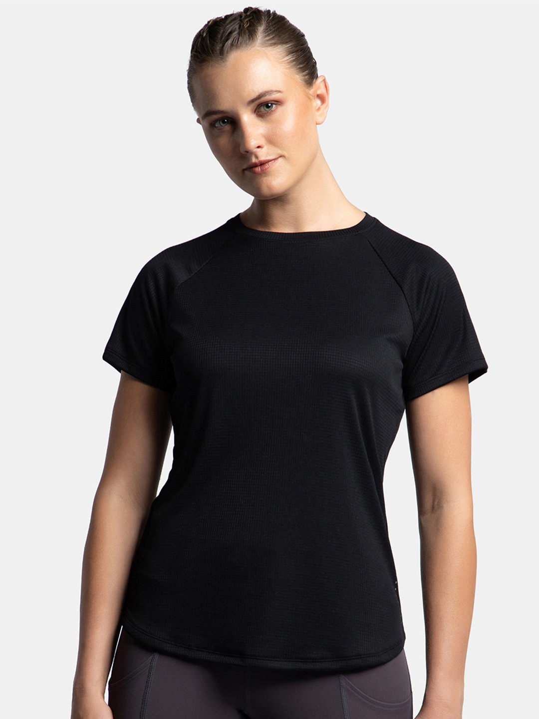 

Jockey Microfiber Fabric Relaxed Fit Half Sleeve Breathable Mesh Tshirt-MW73, Black