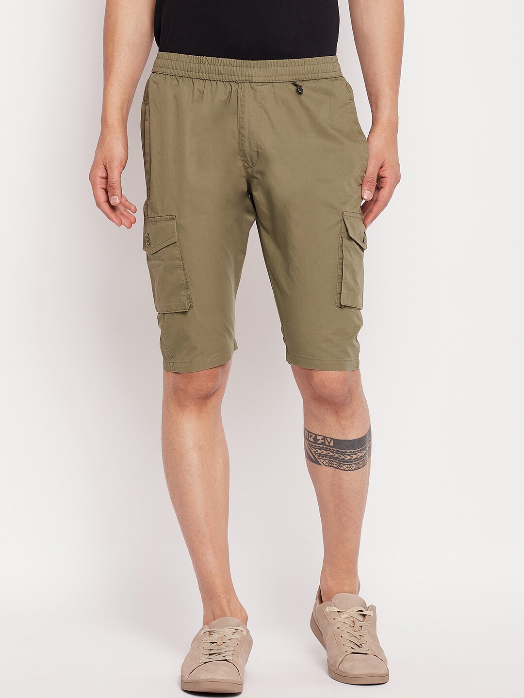 

Okane Men Regular Fit Cotton Lounge Shorts, Olive