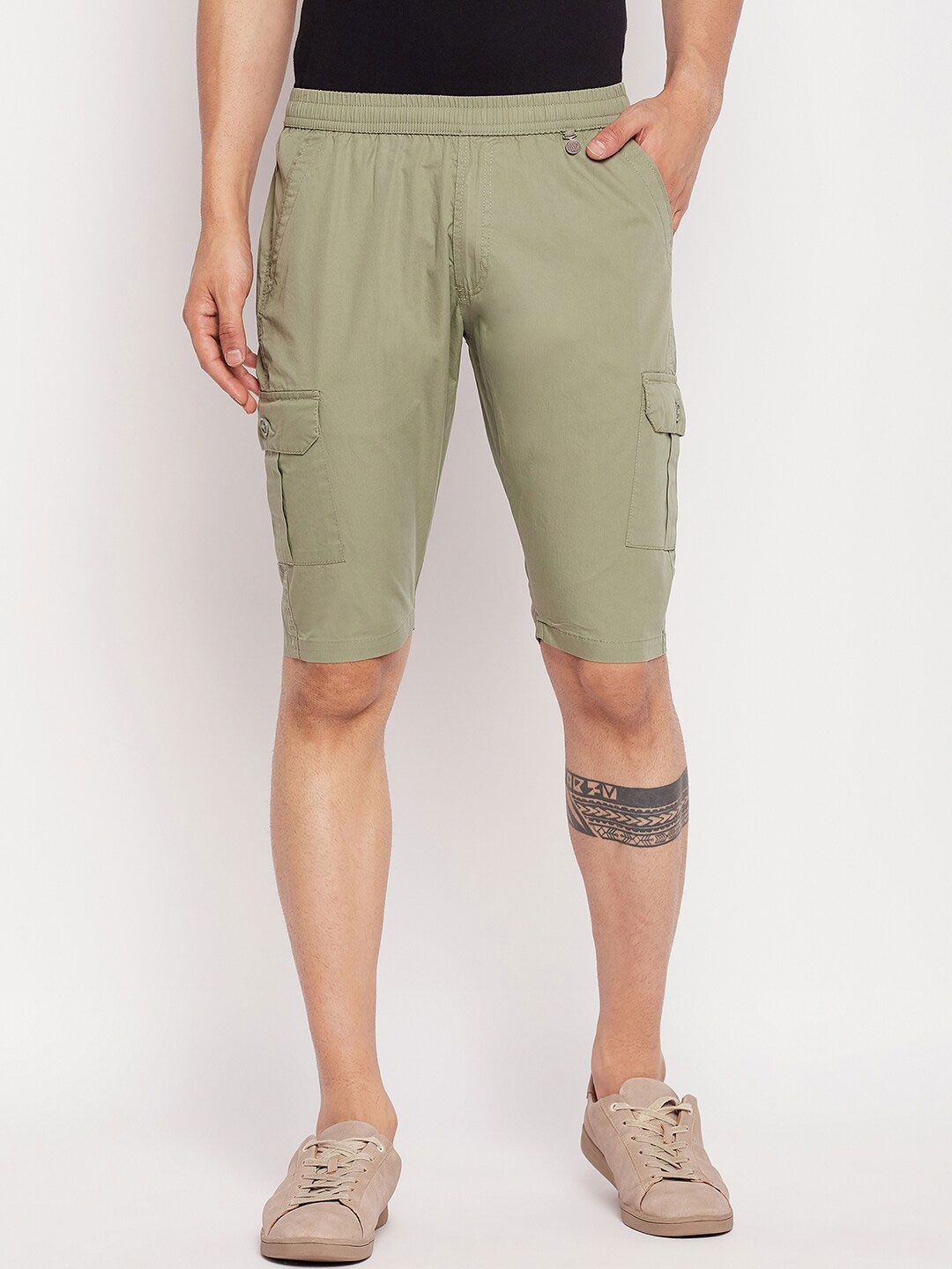

Okane Men Regular Fit Cotton Lounge Shorts, Olive