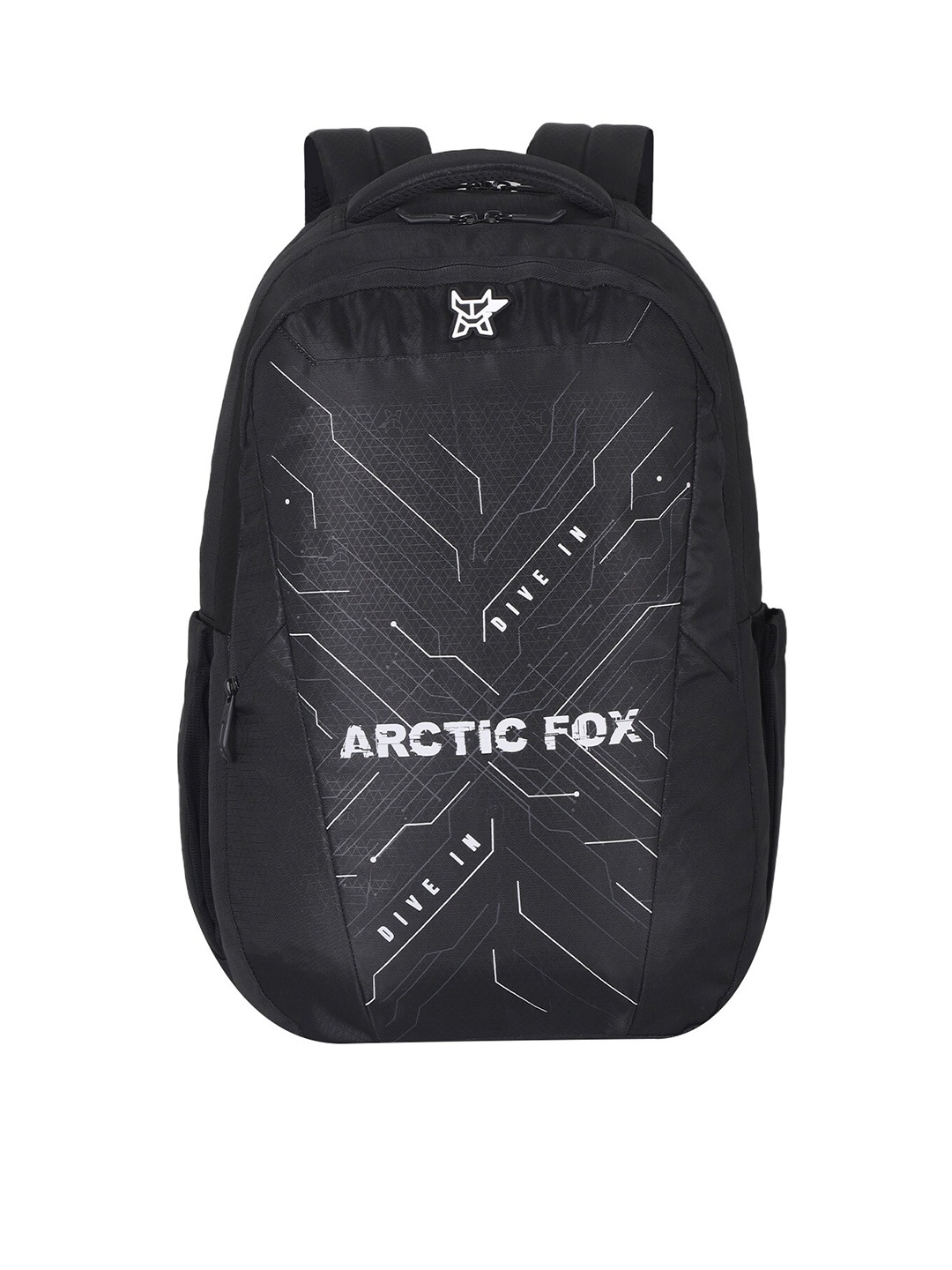 

Arctic Fox Graphic Printed Medium Laptop Bag, Black