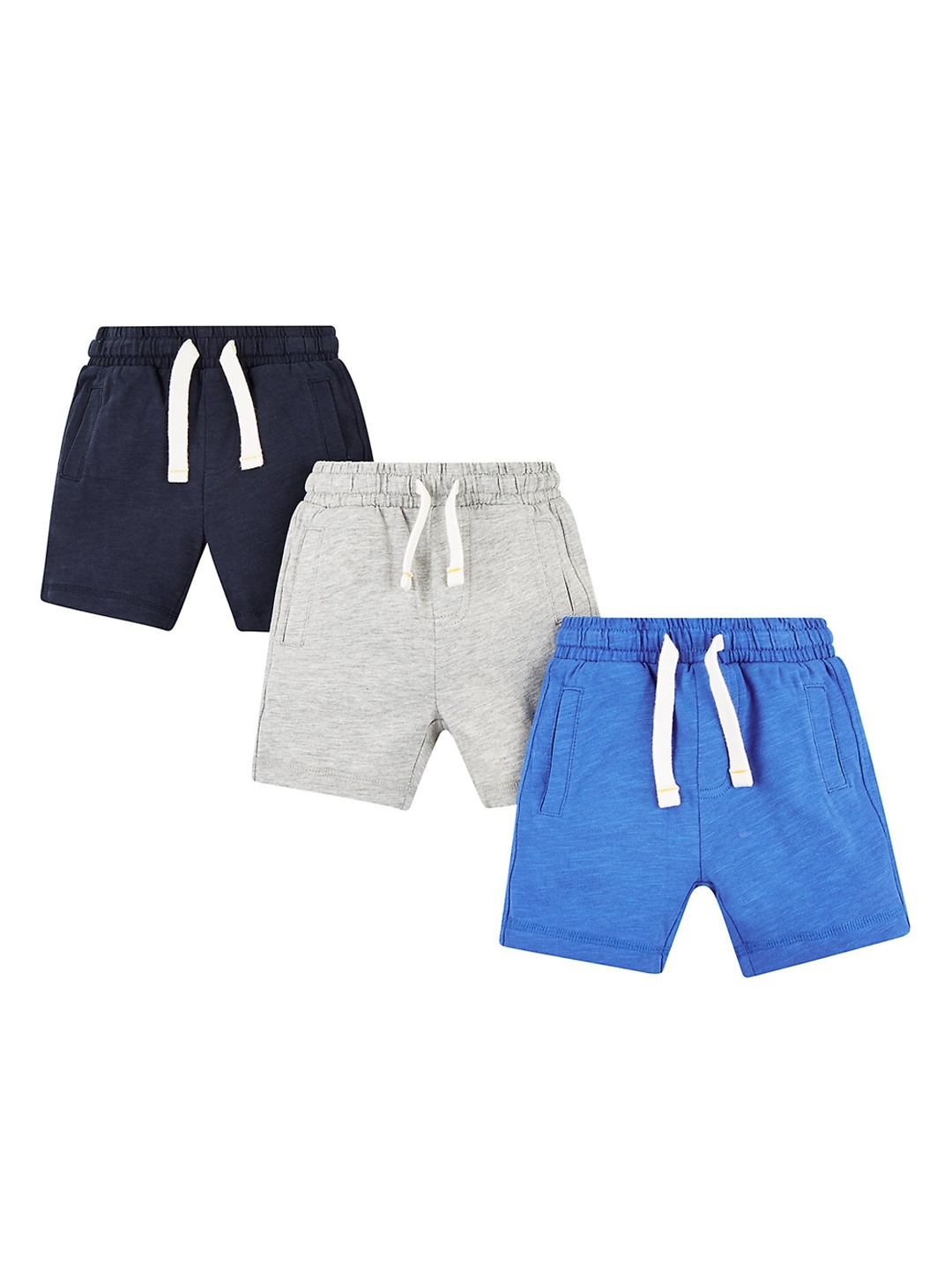 

mothercare Boys Pack Of 3 Cotton Regular Shorts, Navy blue