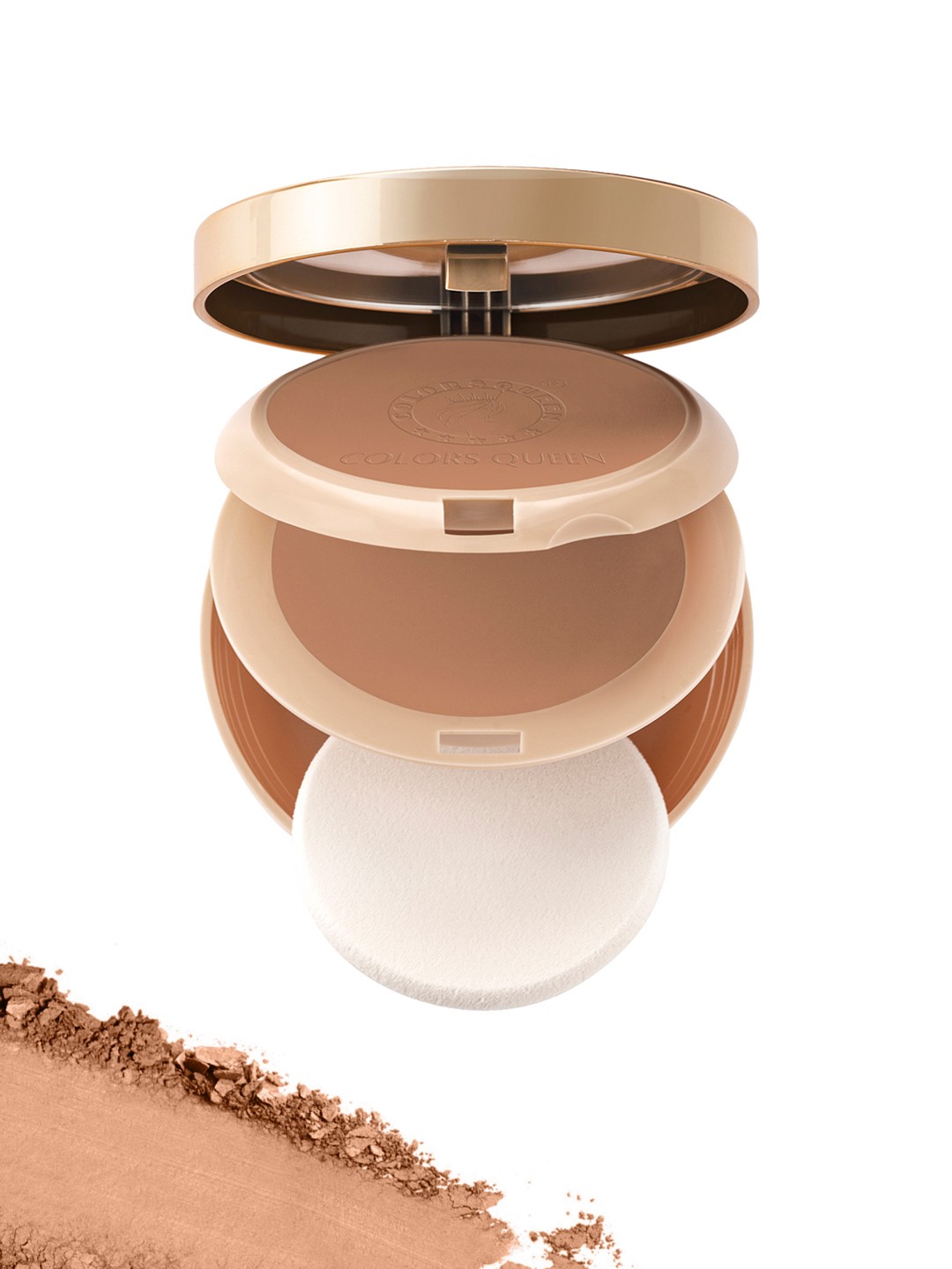 

Colors Queen Long Lasting Oil Free 2-In-1 Brightness Compact Powder 20g - Golden Sand 03, Beige