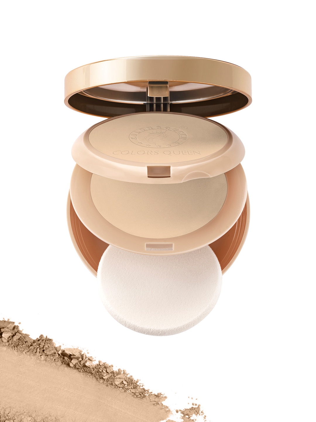 

Colors Queen Long Lasting Oil Free 2-In-1 Brightness Compact Powder 20g - Warm Ivory 02, Beige
