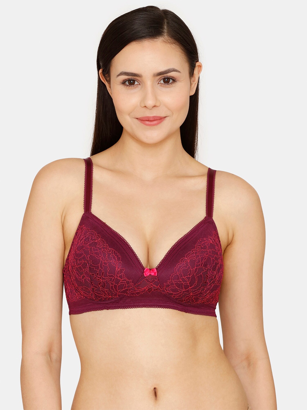 

Zivame Floral Half Coverage Lightly Padded T-Shirt Bra, Purple