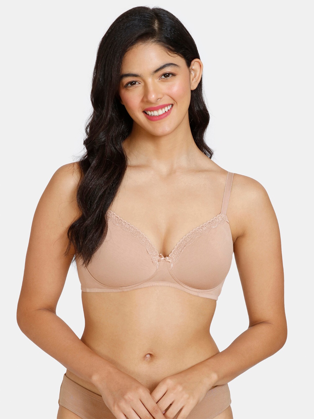 

Zivame Half Coverage Lightly Padded T-Shirt Bra, Beige