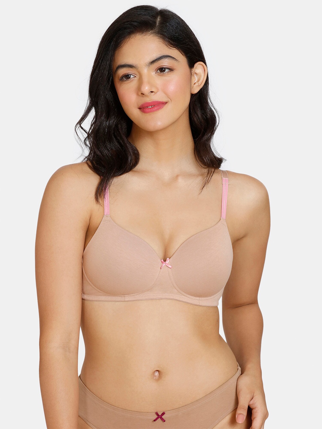 

Zivame Half Coverage Lightly Padded T-Shirt Bra, Beige