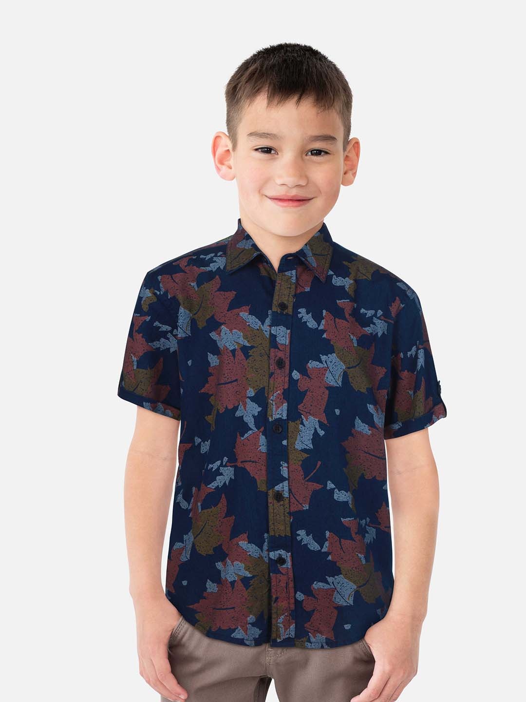 

Gini and Jony Boys Abstract Printed Cotton Casual Shirt, Navy blue