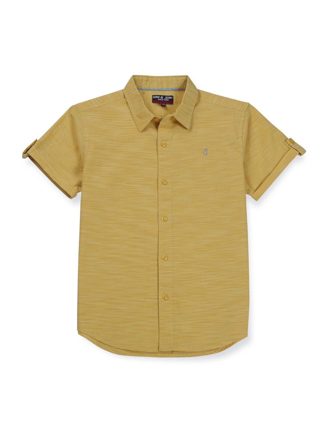 

Gini and Jony Boys Spread Collar Casual Cotton Shirt, Mustard