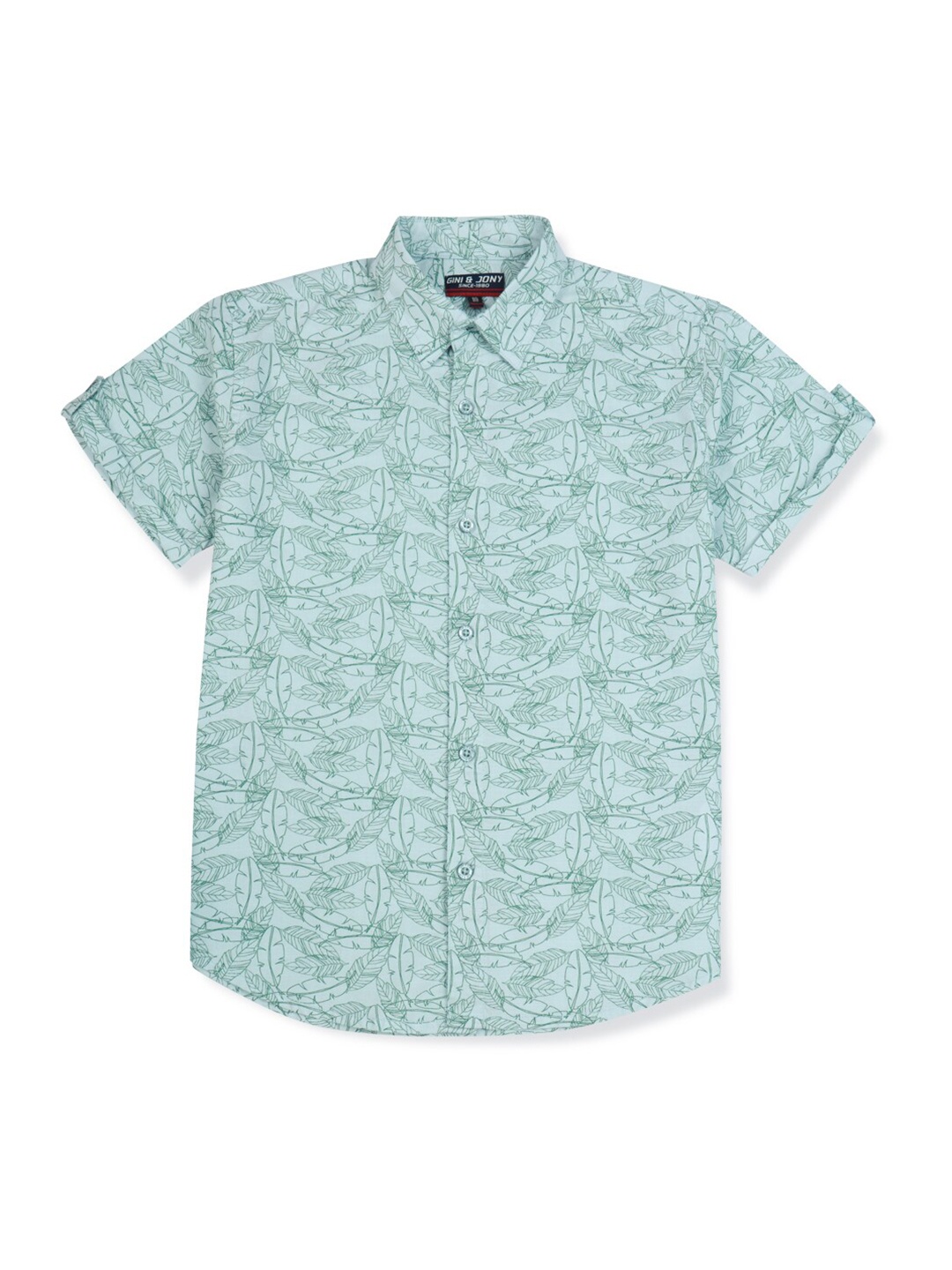 

Gini and Jony Boys Graphic Printed Cotton Casual Shirt, Blue