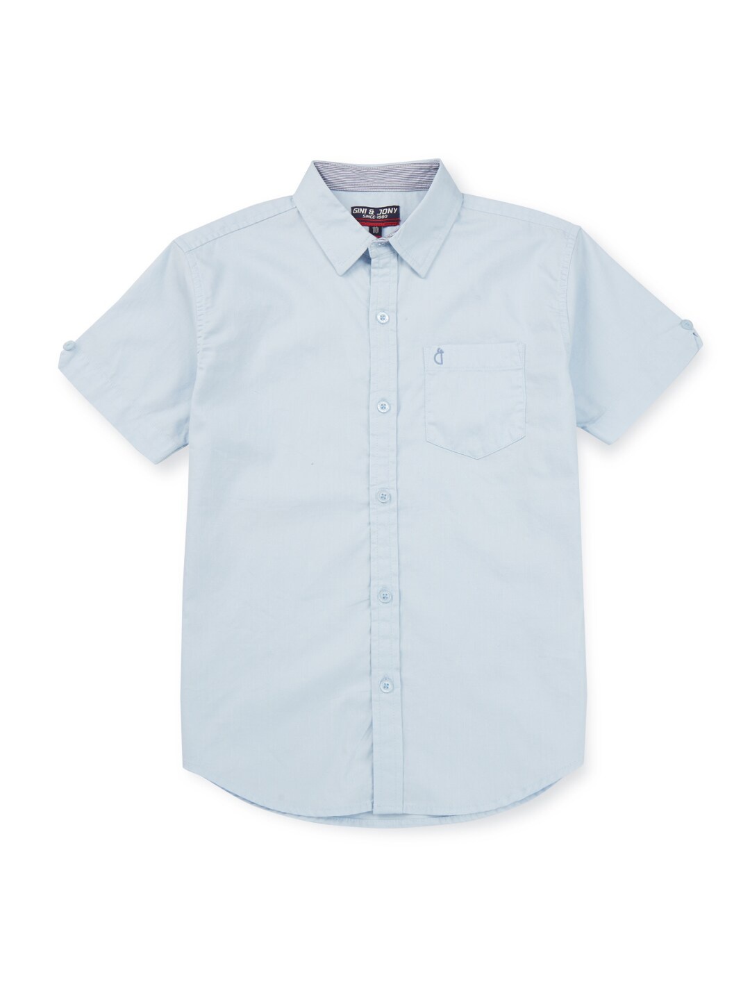 

Gini and Jony Infant Spread Collar Cotton Casual Shirt, Blue