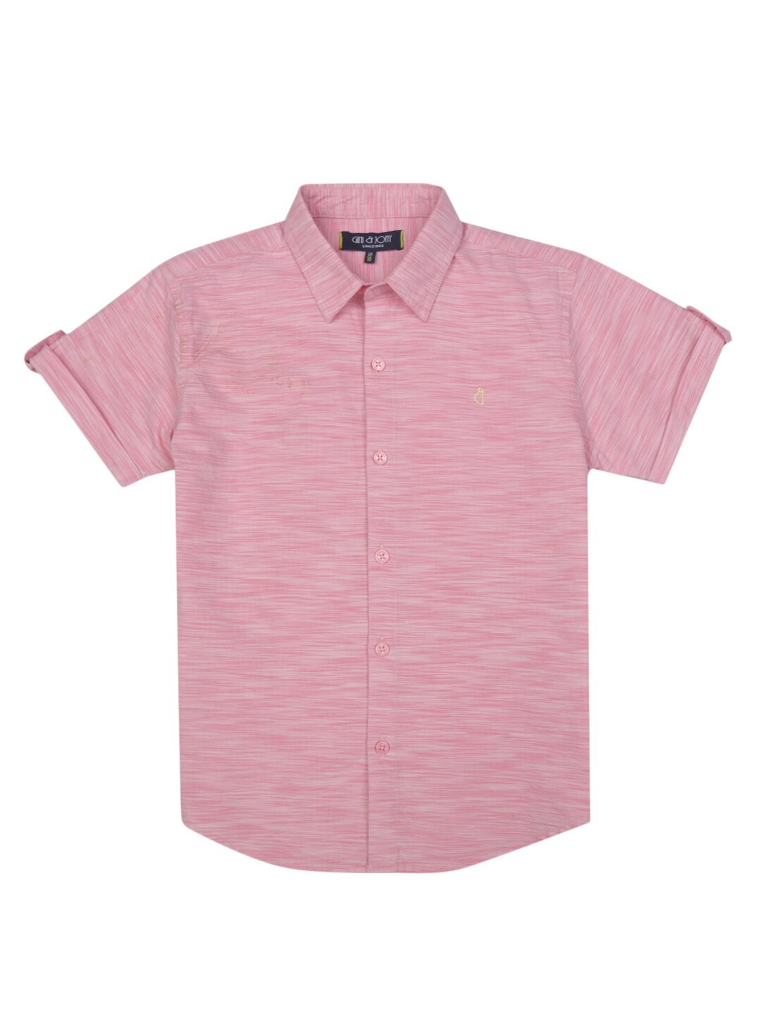 

Gini and Jony Infant Spread Collar Cotton Casual Shirt, Pink
