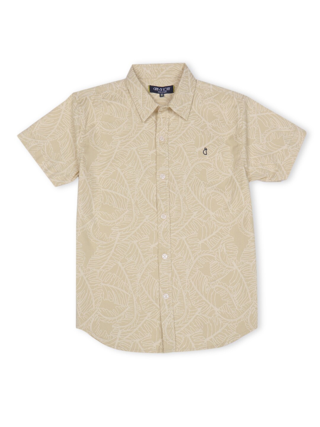 

Gini and Jony Boys Abstract Printed Cotton Casual Shirt, Beige