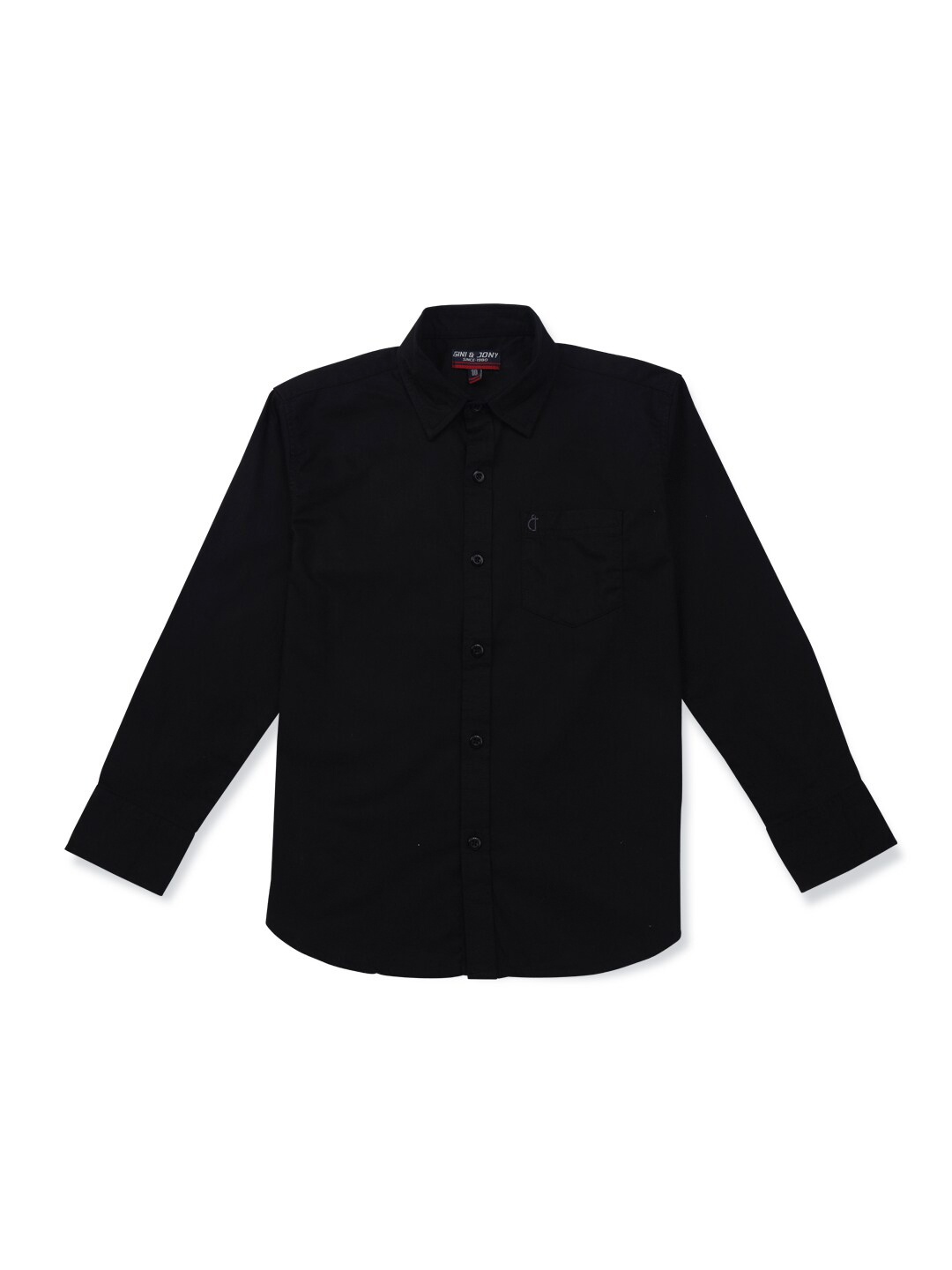 

Gini and Jony Boys Spread Collar Long Sleeve Cotton Casual Shirt, Black