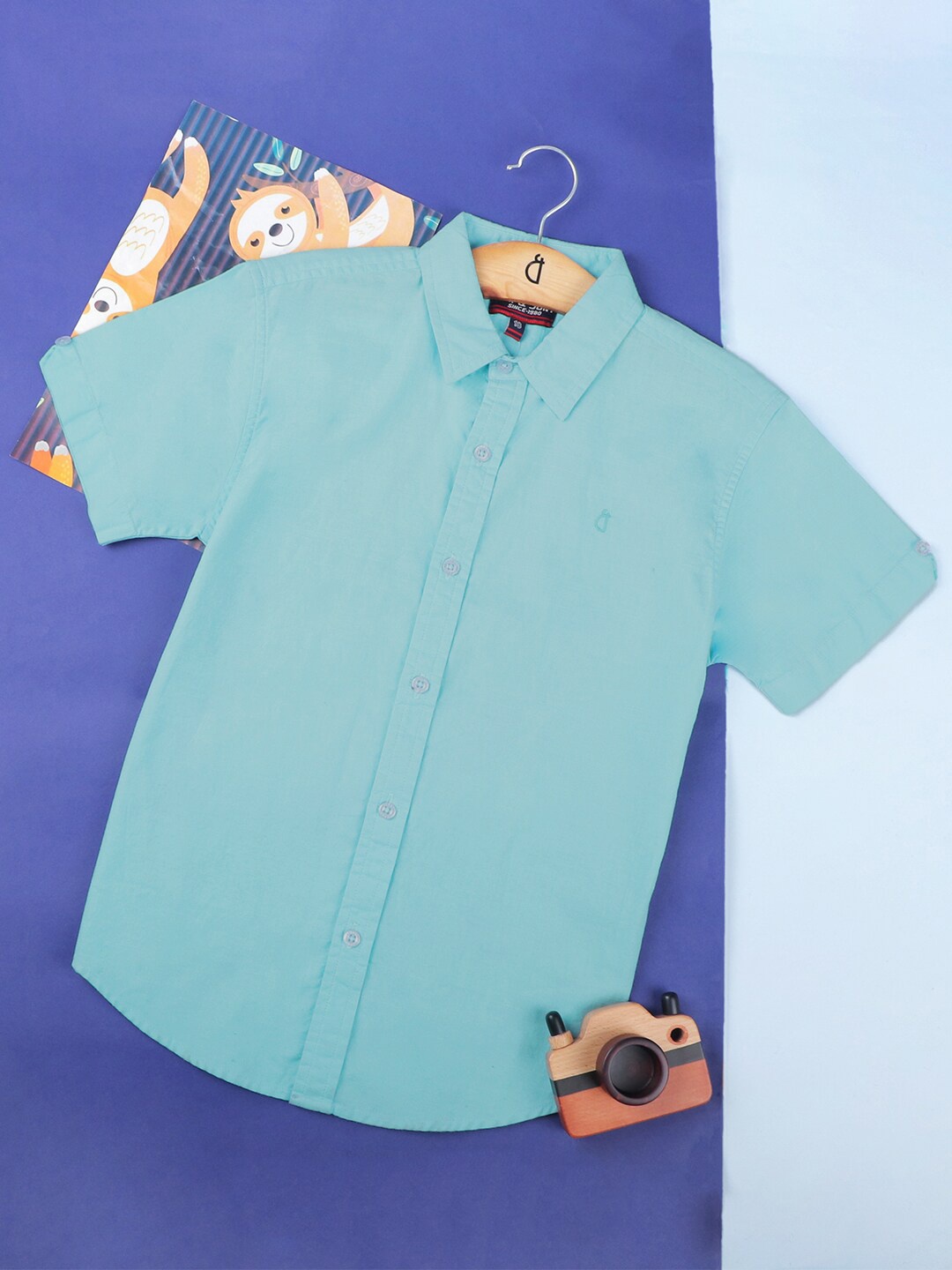 

Gini and Jony Boys Spread Collar Cotton Casual Shirt, Blue