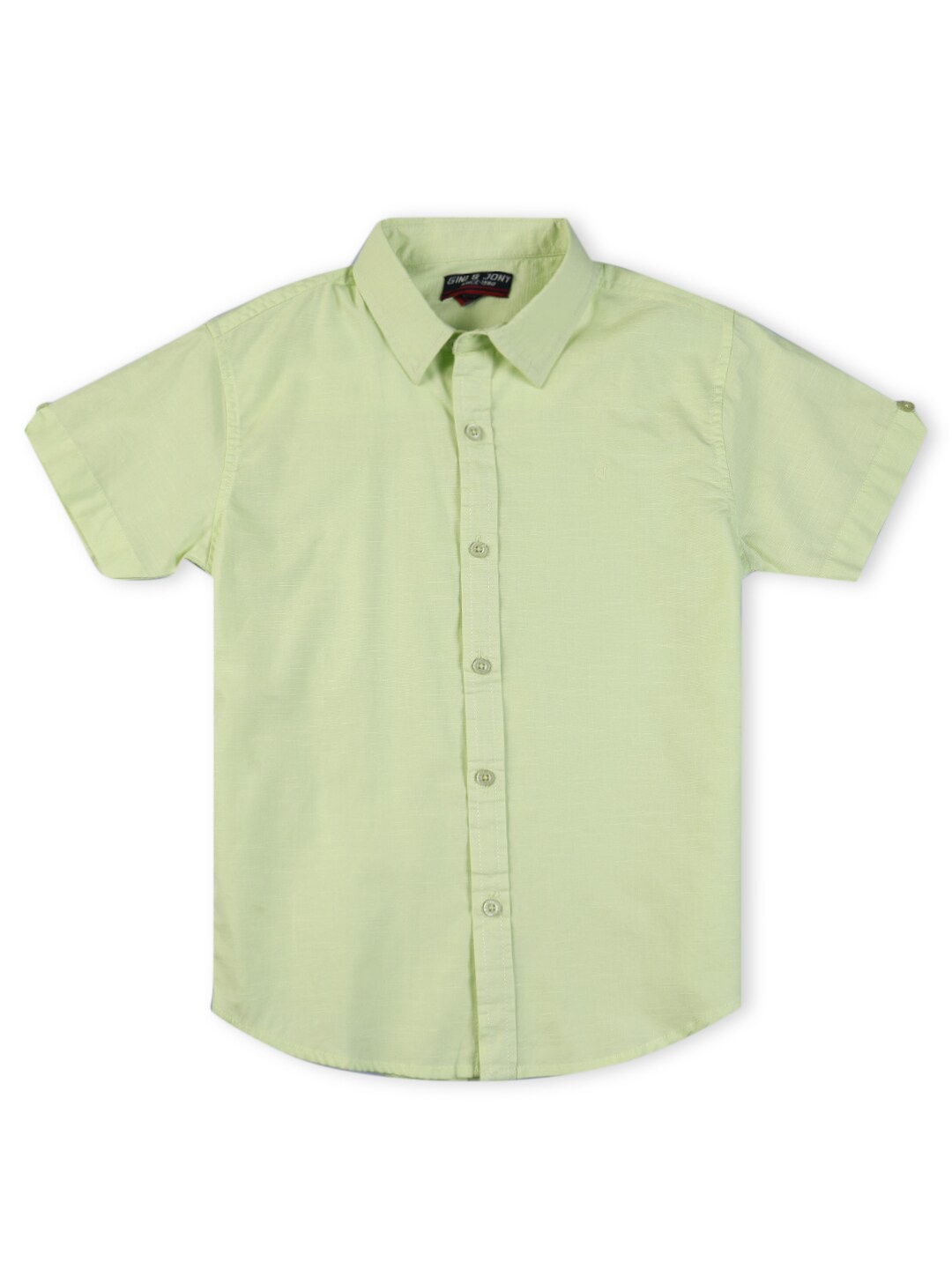 

Gini and Jony Boys Spread Collar Cotton Casual Shirt, Green