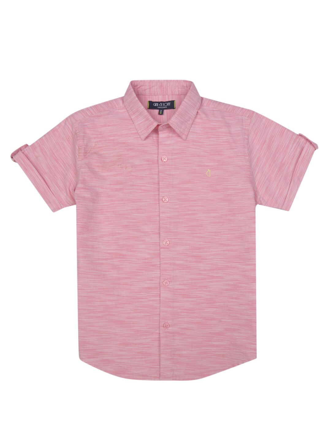 

Gini and Jony Boys Self Design Casual Cotton Shirt, Pink