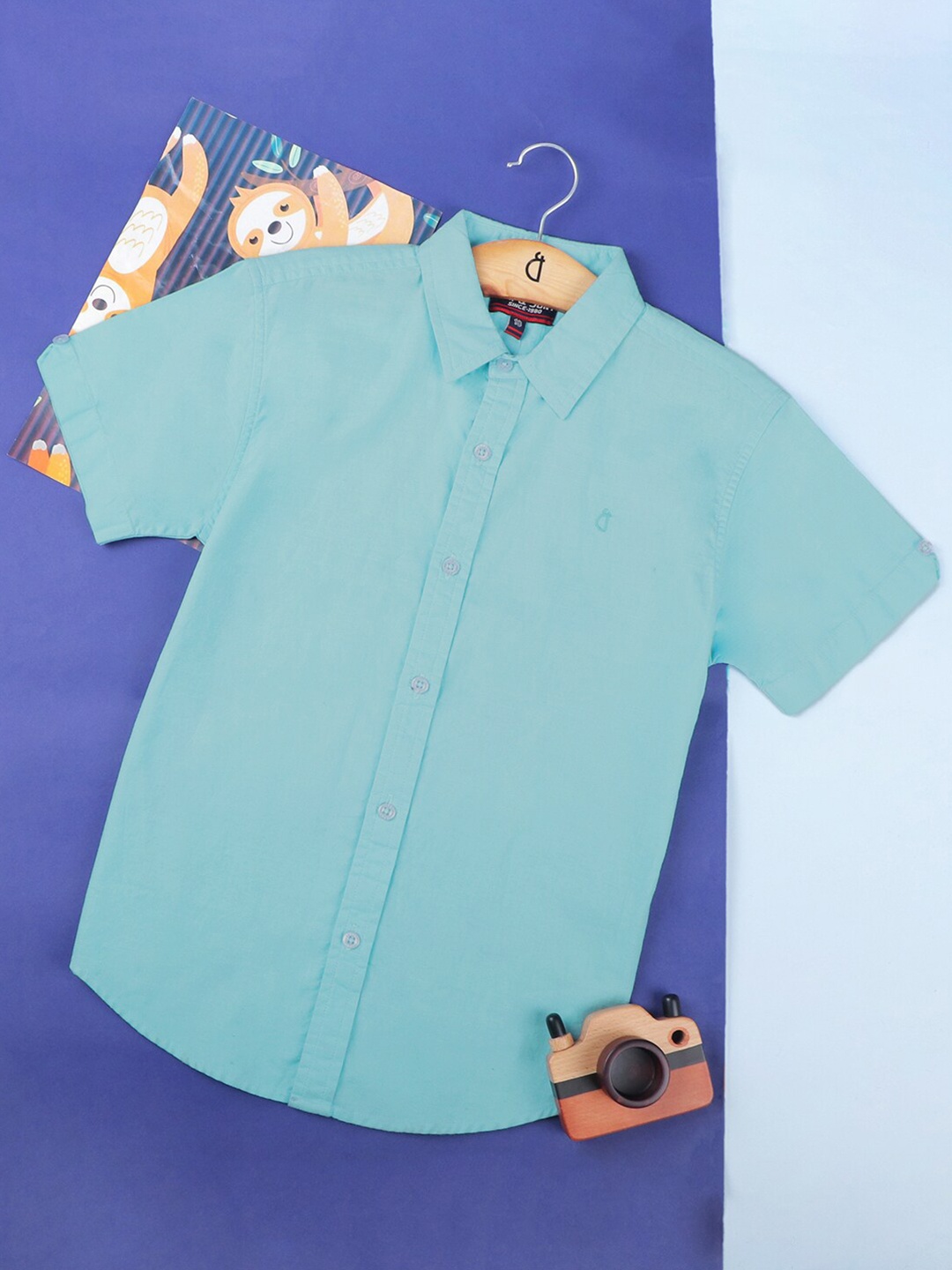 

Gini and Jony Boys Spread Collar Cotton Casual Shirt, Blue