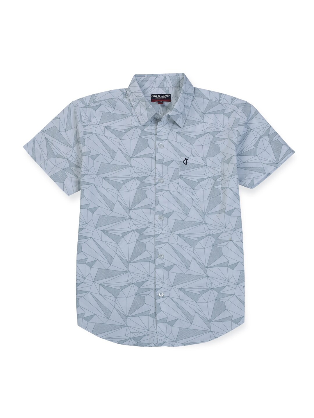 

Gini and Jony Boys Geometric Printed Cotton Casual Shirt, Grey