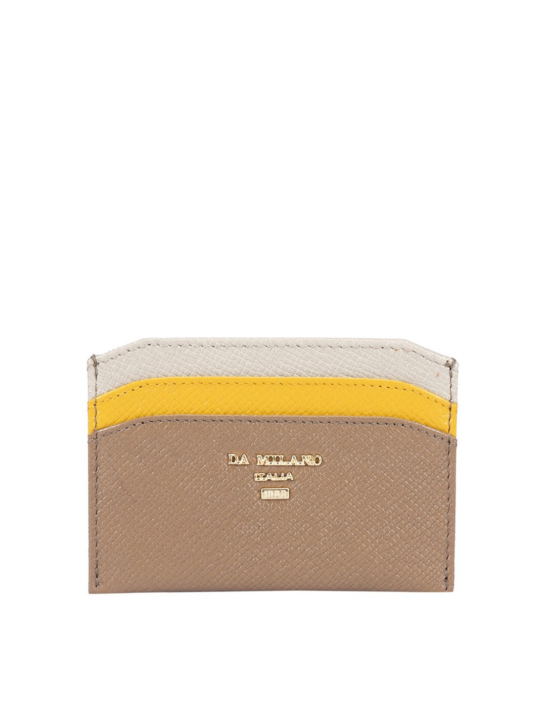 

Da Milano Textured Leather Card Holder, Brown