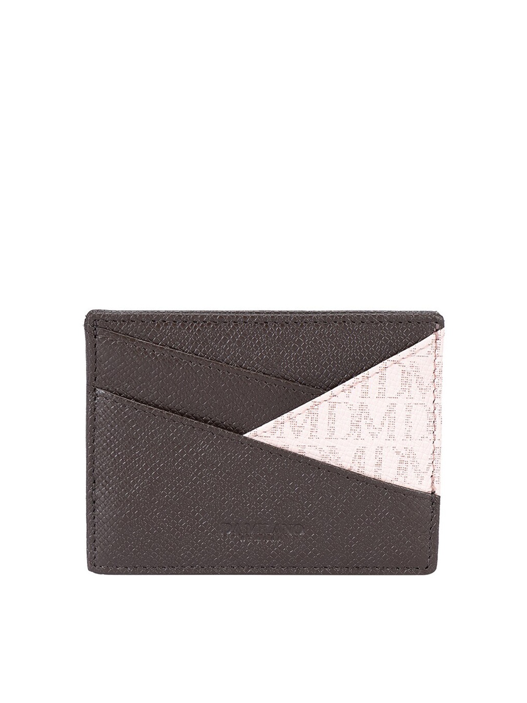 

Da Milano Textured Leather Card Holder, Brown
