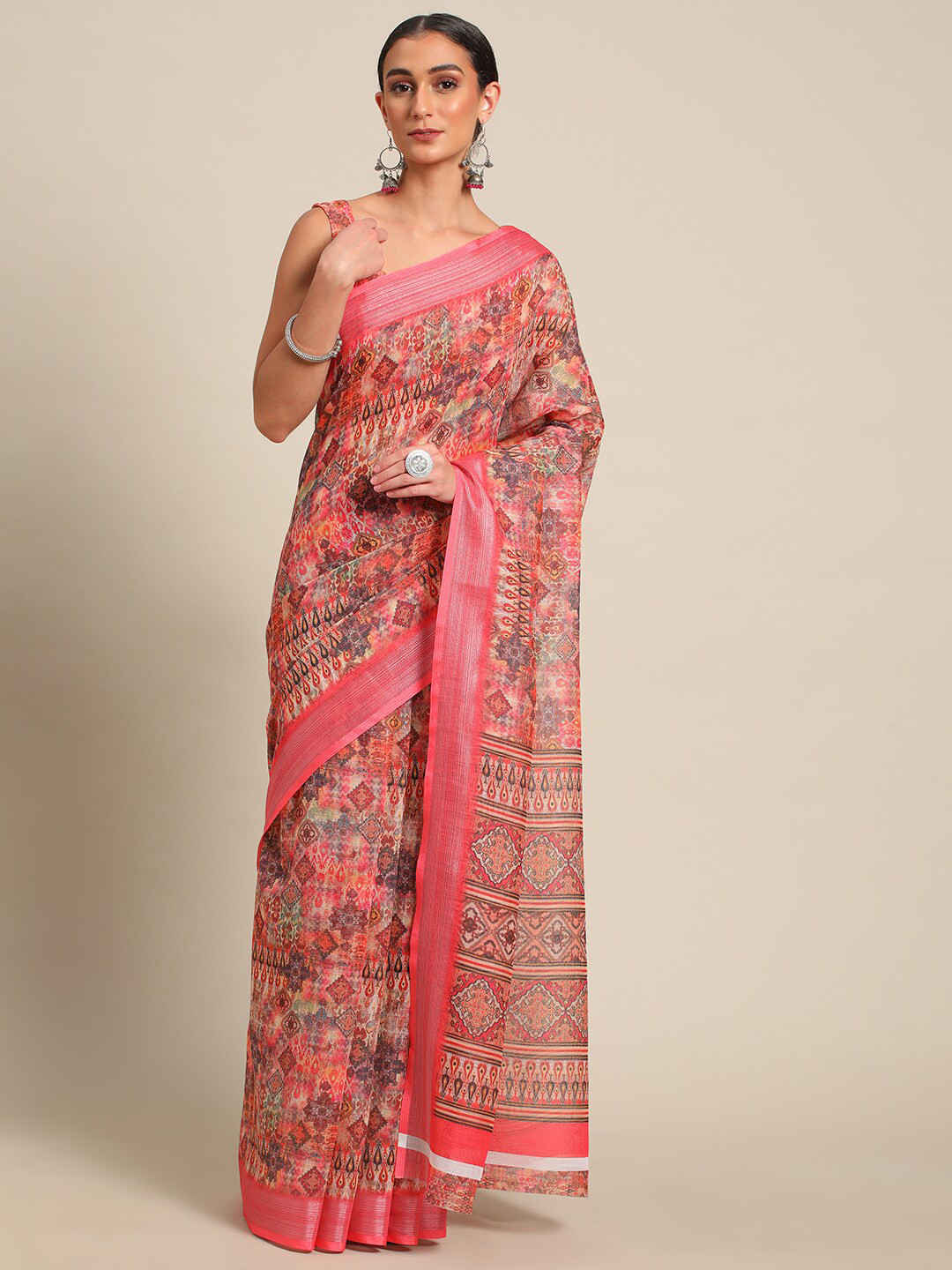 

all about you Floral Printed Saree, Pink