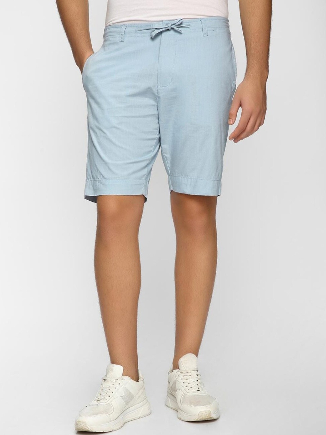 

Bewakoof Men Blue Mid-Rise Cotton Shorts