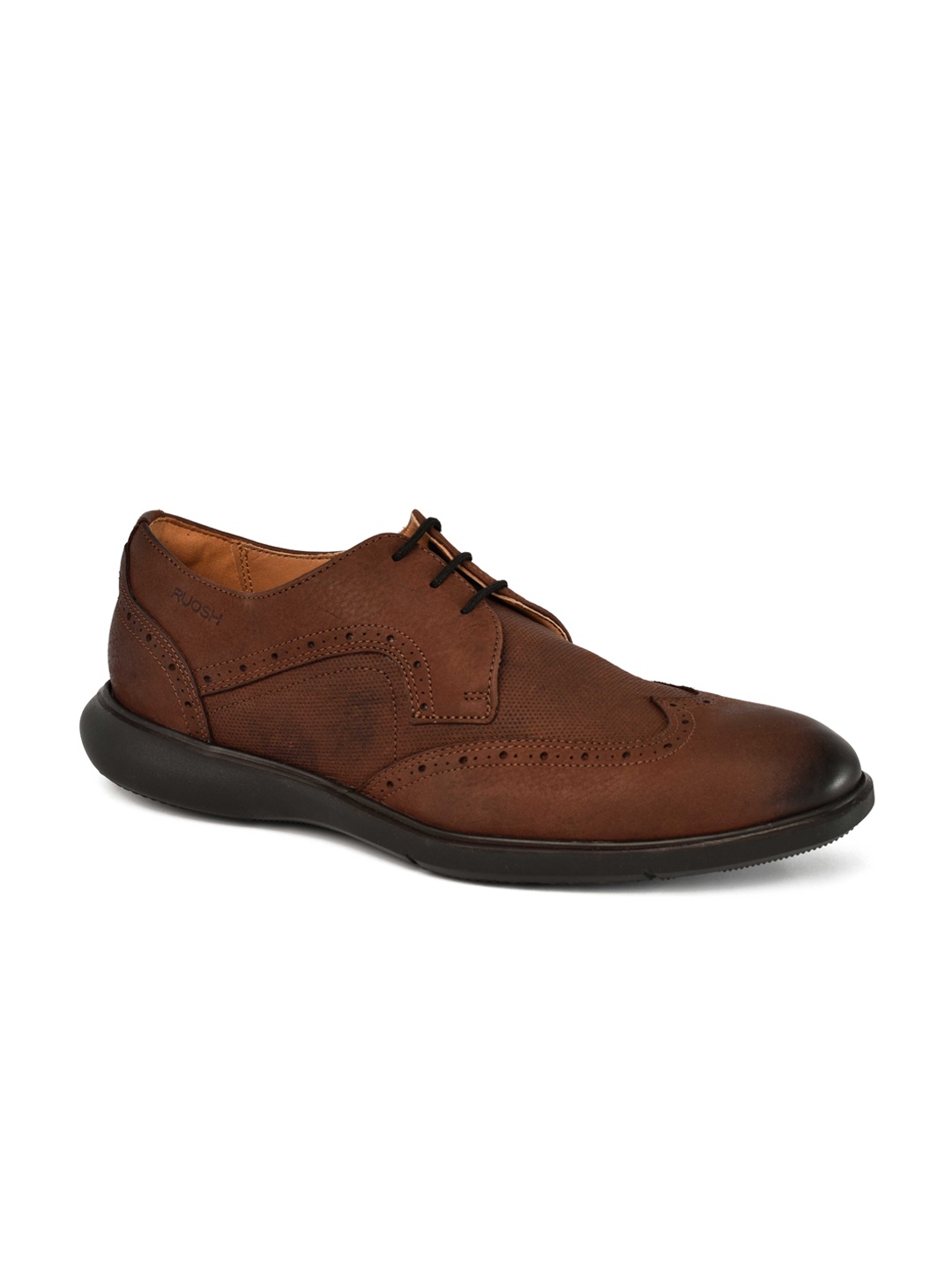 

Ruosh Men Textured Formal Brogues, Brown
