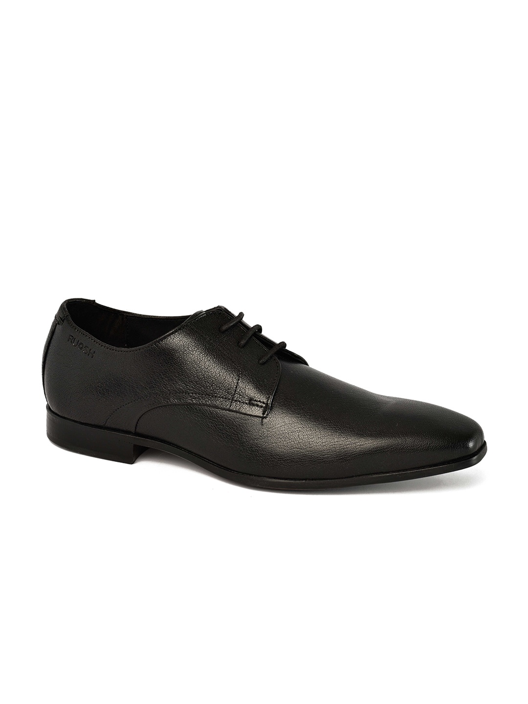 

Ruosh Men Textured Leather Formal Derbys, Black