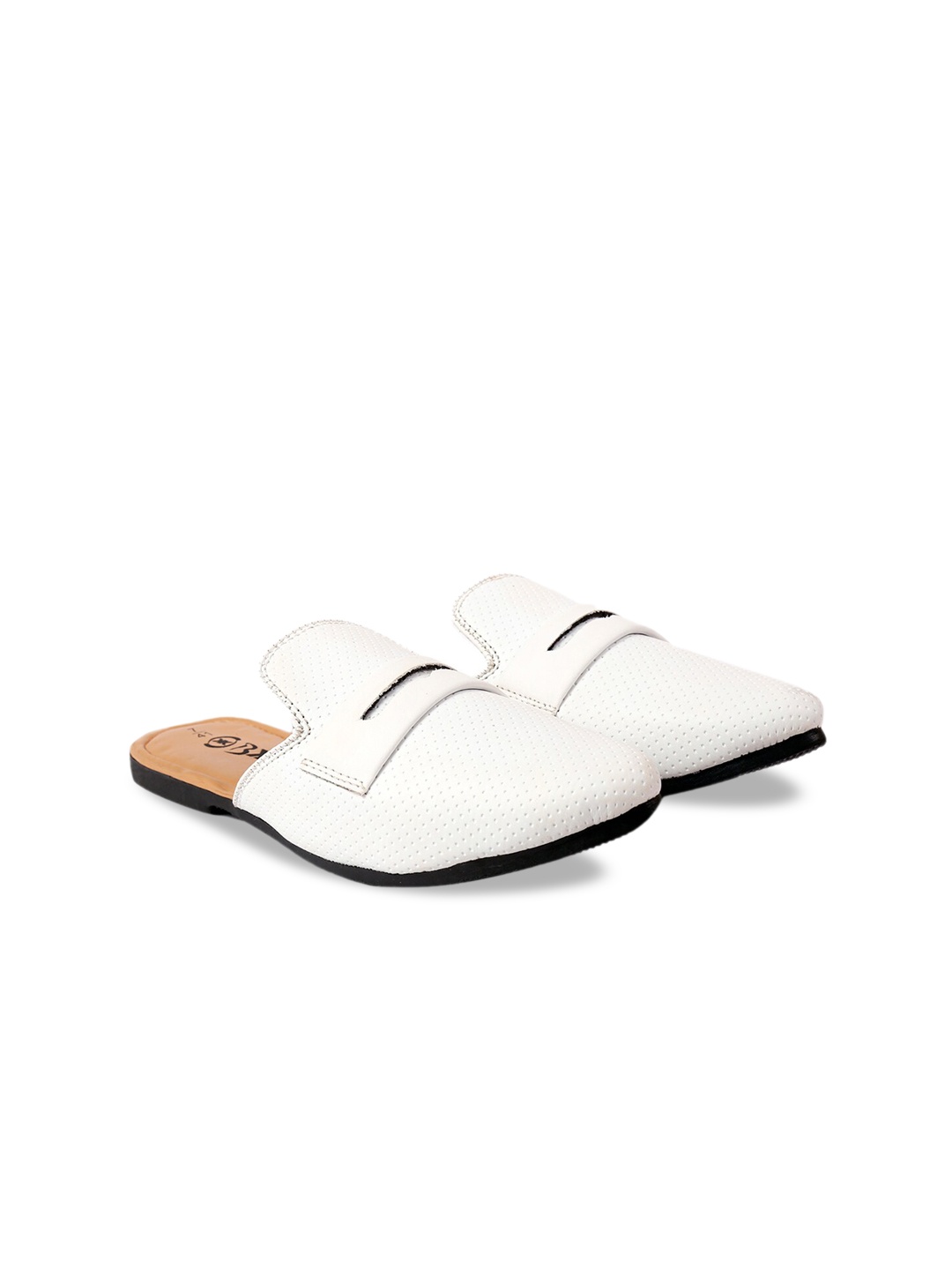 

Bxxy Men Perforated Slip On Mules, White