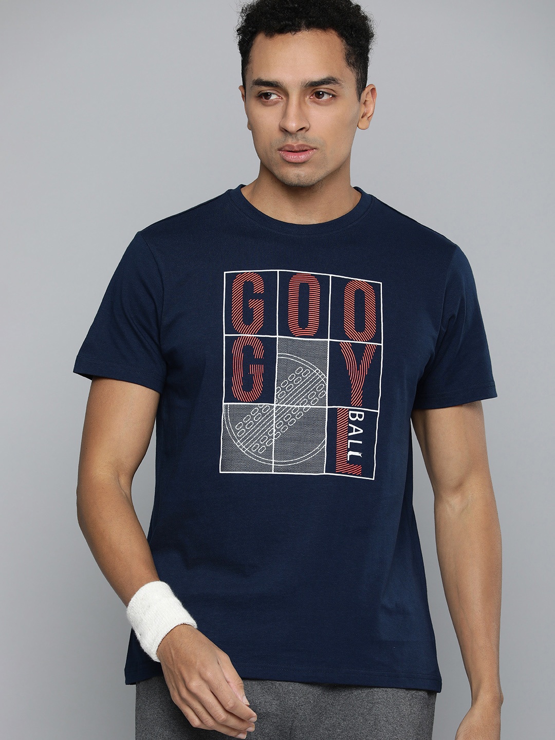 

Slazenger Men Graphic Printed Regular Fit T-shirt, Navy blue