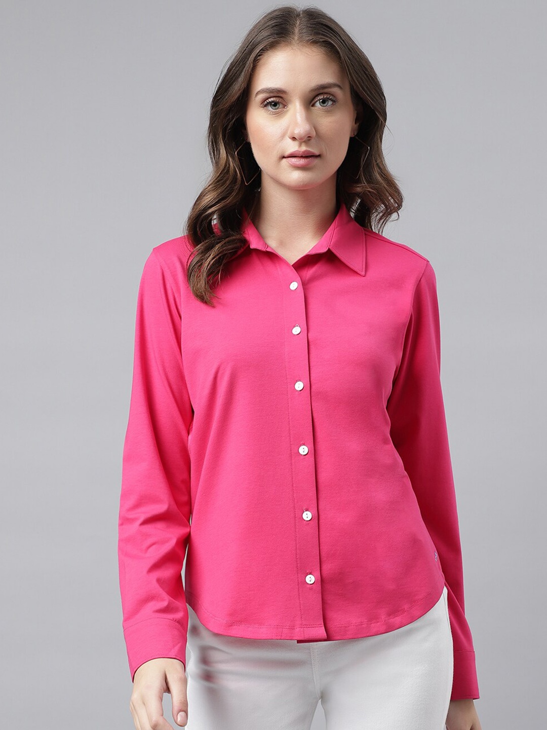 

Xpose Comfort Pure Cotton Casual Shirt, Pink