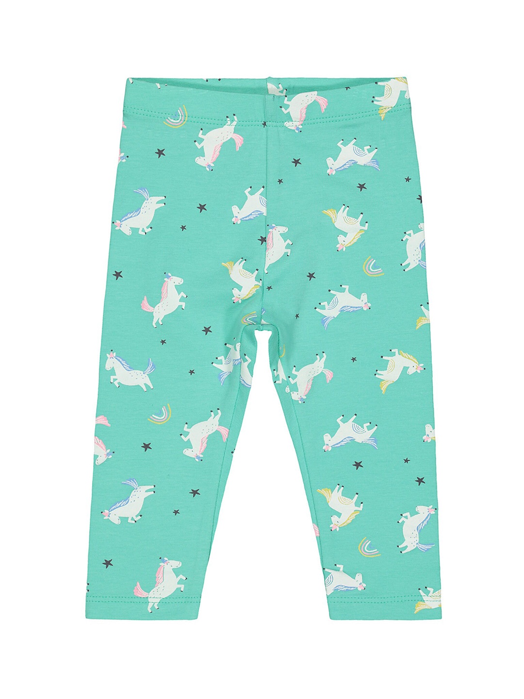 

mothercare Girls Conversational Printed Cotton Leggings, Green