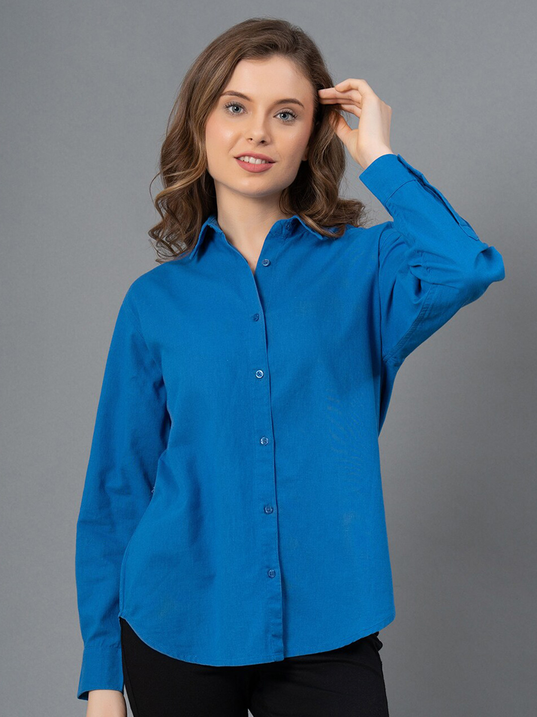

Mode by Red Tape Spread Colllar Casual Shirt, Blue
