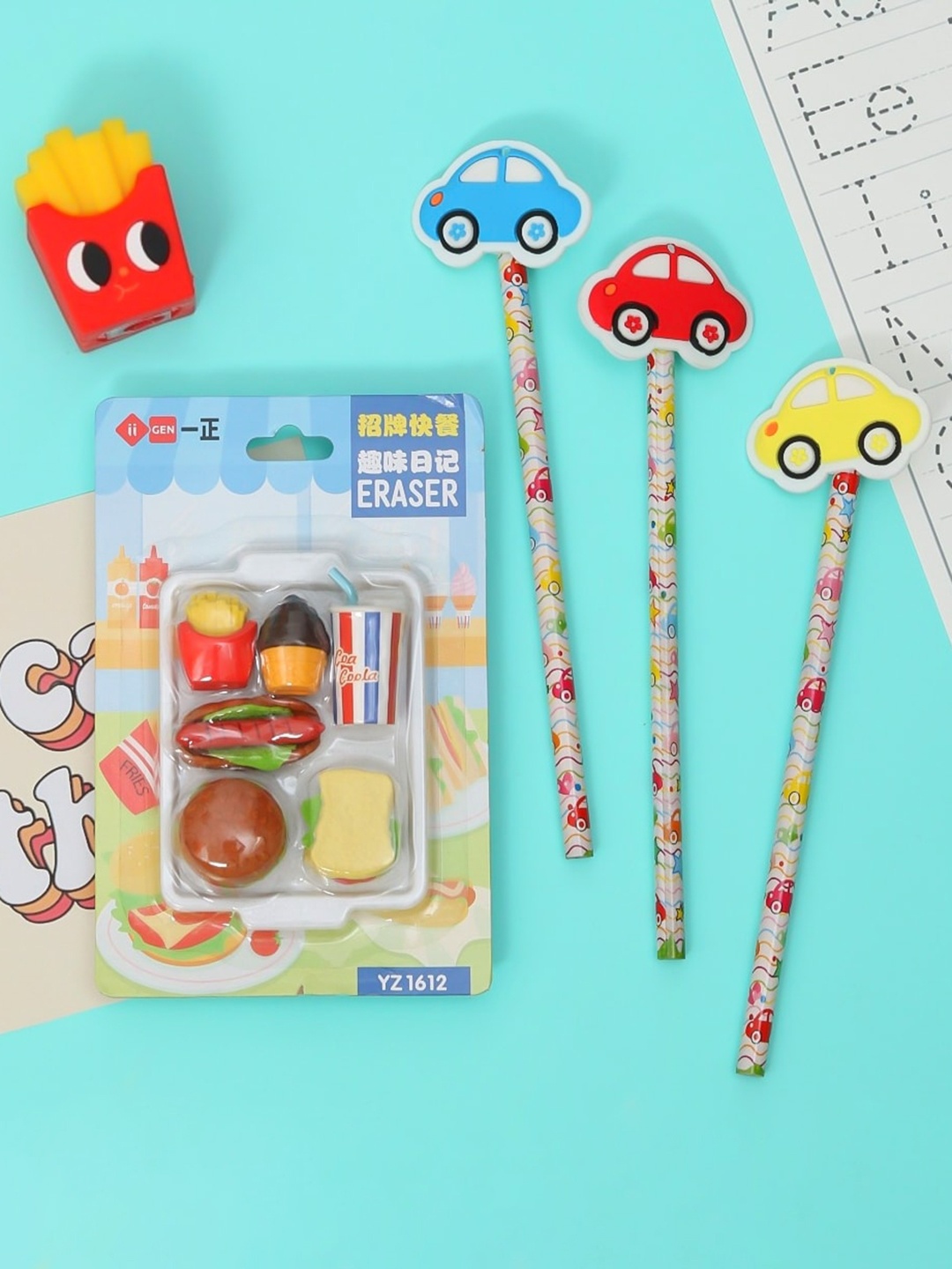 

Yellow Bee Kids Patterned Stationery Set, Red