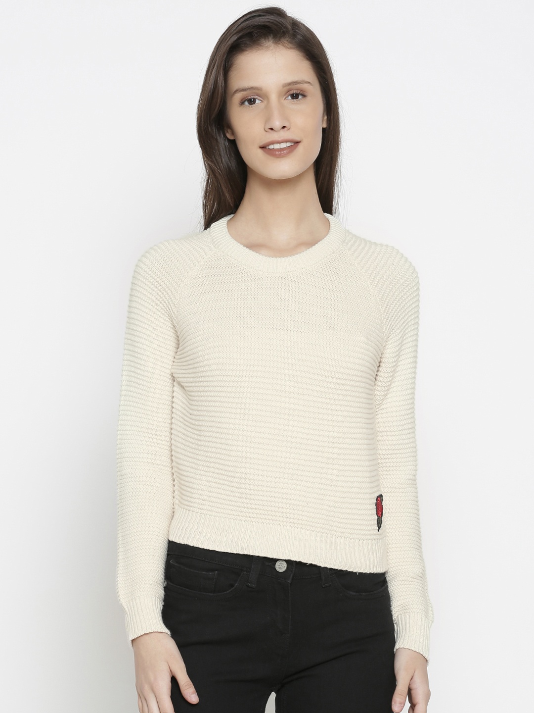

Pepe Jeans Women Beige Solid Pullover Sweater