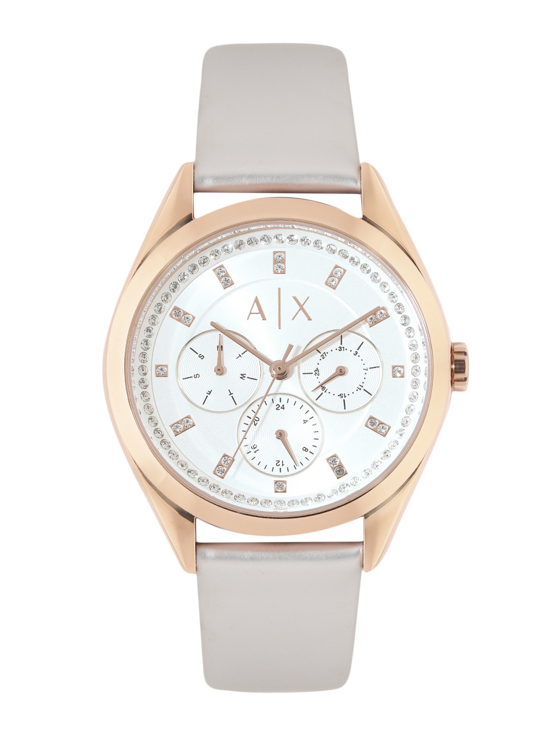

Armani Exchange Women Embellished Dial Analogue Multi Function Watch AX5660, White