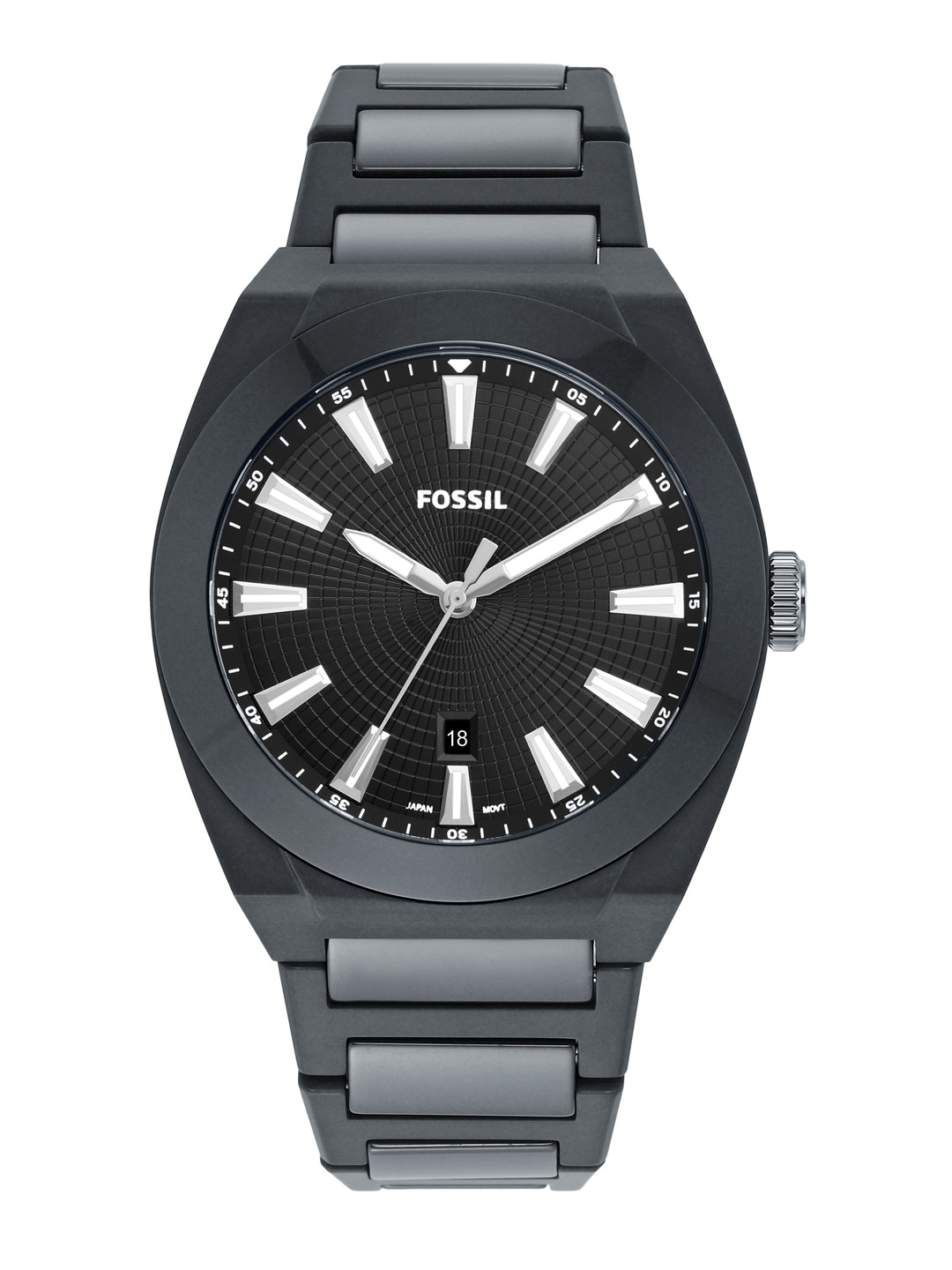 

Fossil Men Everett Analogue Ceramic Bracelet Style Chronograph Watch CE5027-Grey, Black