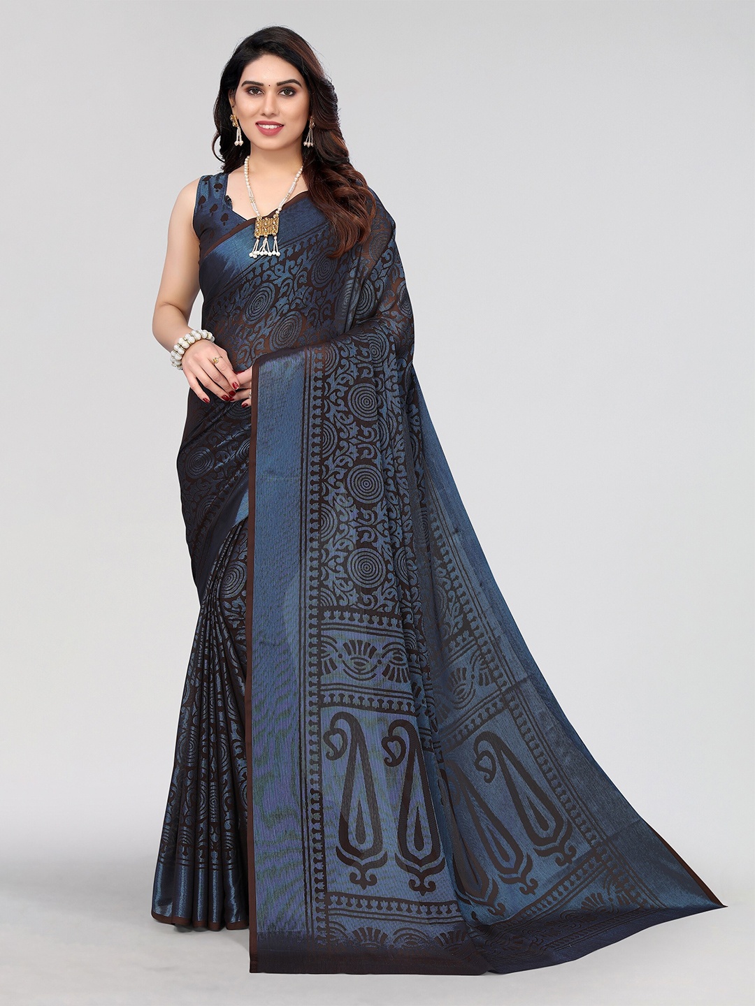 

Winza Designer Ethnic Printed Venkatgiri Saree, Black