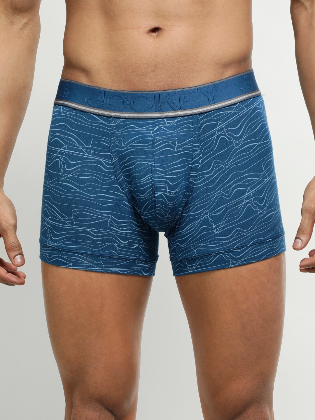 

Jockey Men Printed Anti-Microbial Inner Elastic Trunks, Blue