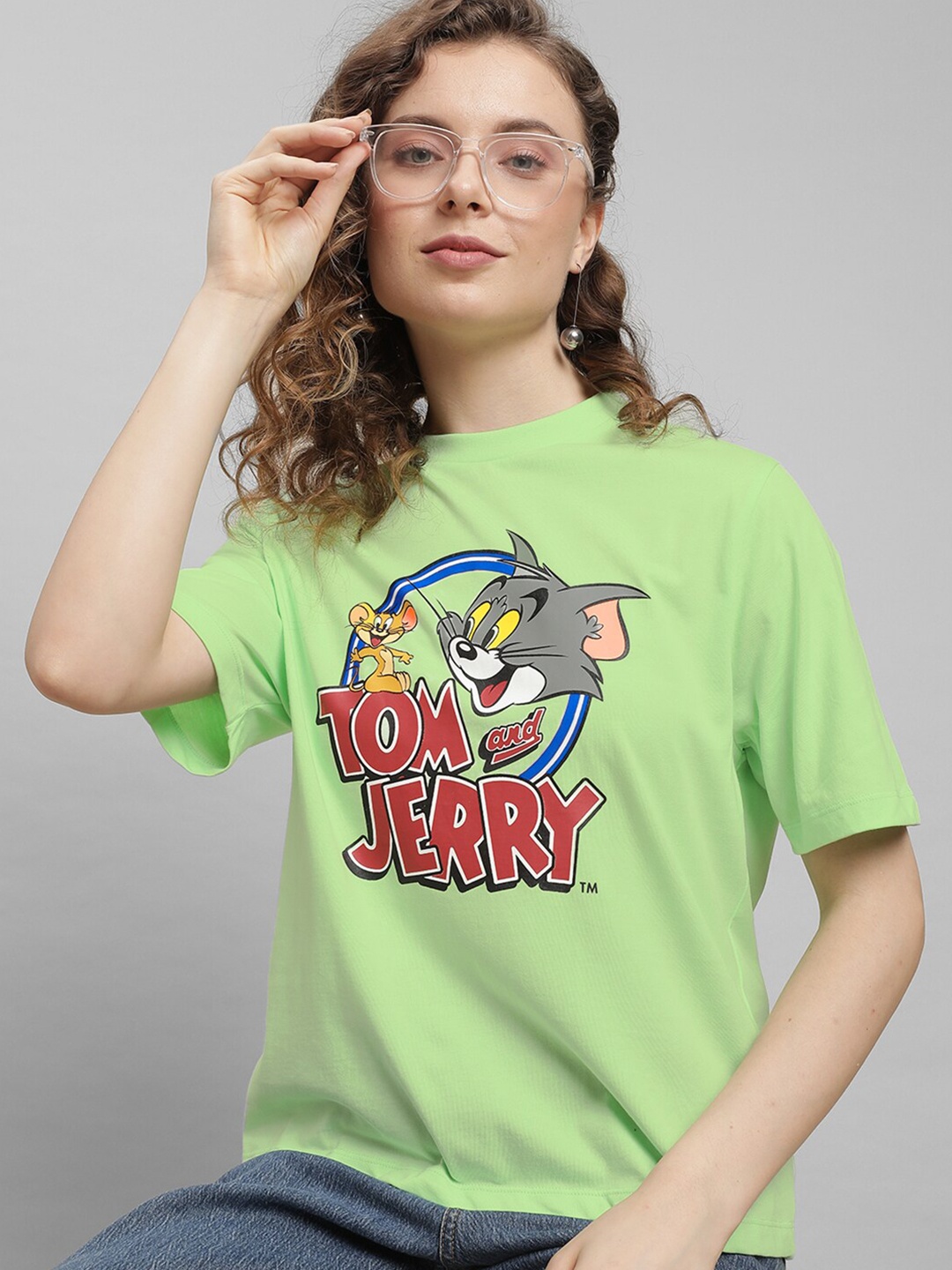 

Free Authority Tom & Jerry Printed Cotton T-Shirt, Green