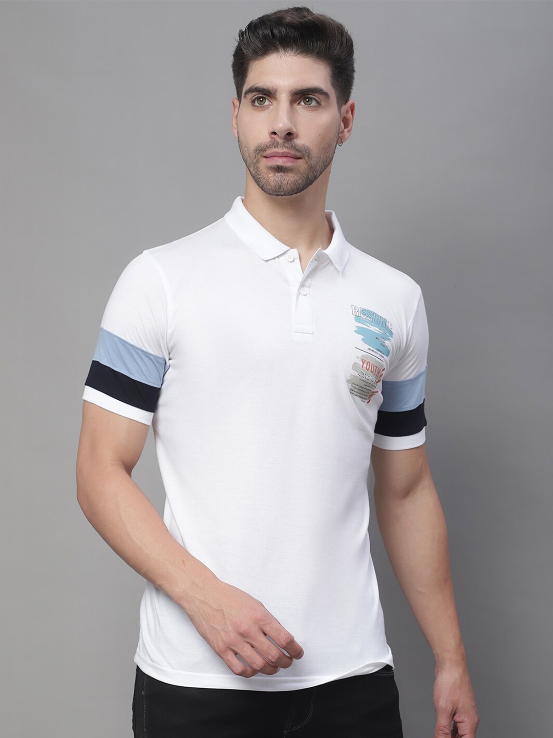 

Rodamo Polo Collar Cotton Slim Fit T-shirt, White