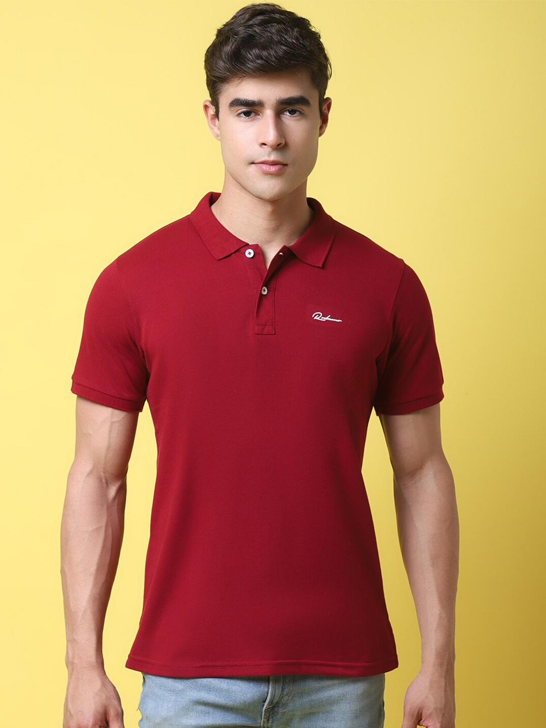 

Rodamo Polo Collar Cotton Slim Fit T-shirt, Maroon