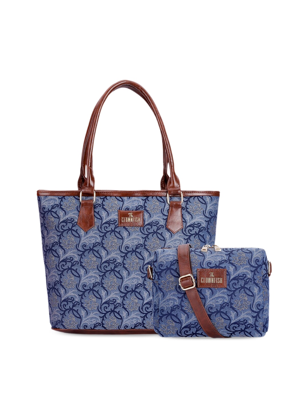 

THE CLOWNFISH Adelina & Justina Set Of 2 Leather Water Resistant Shoulder Bag & Sling Bag, Blue
